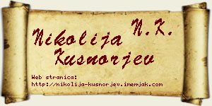 Nikolija Kušnorjev vizit kartica